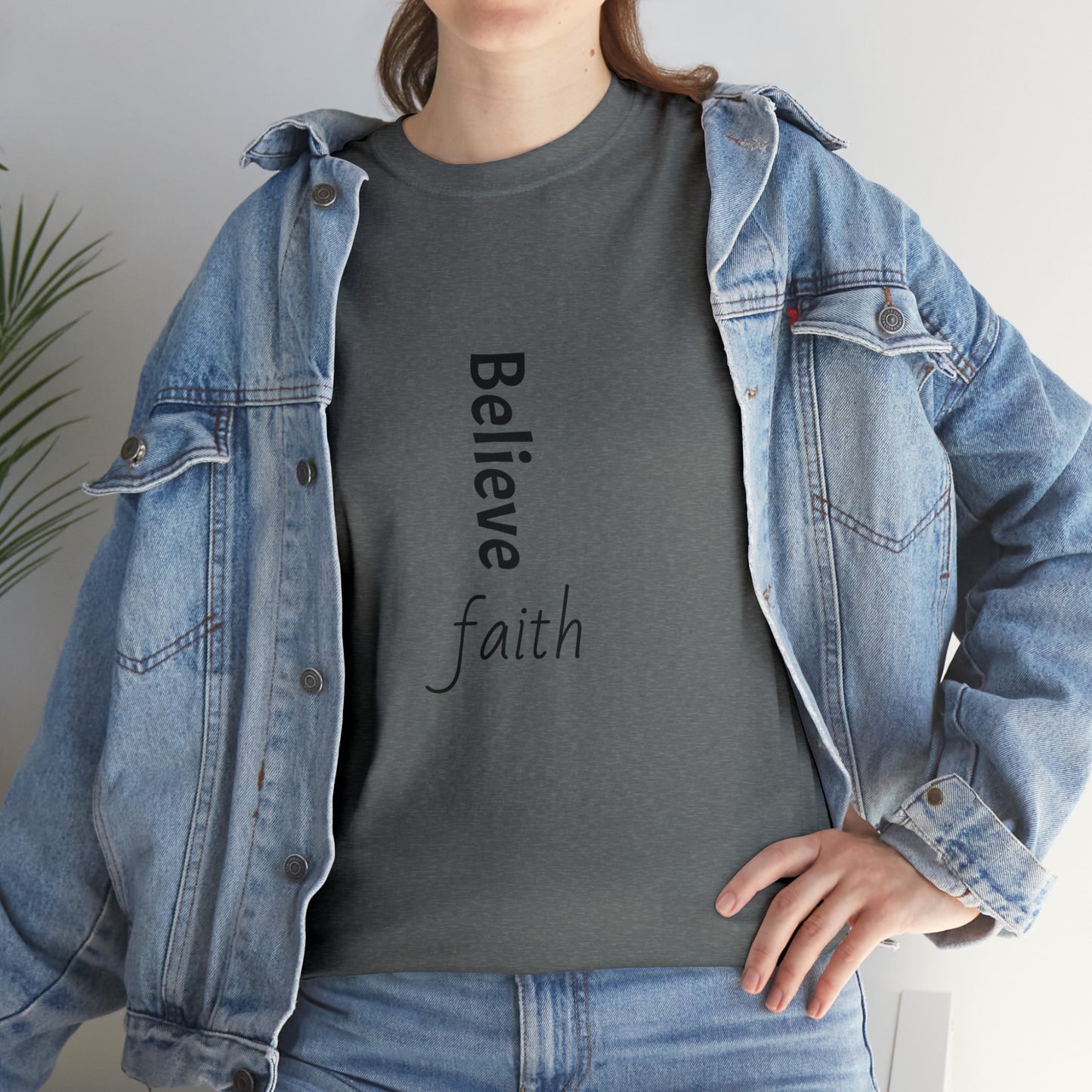 Believe, Faith, Unisex Heavy Cotton Tee Shirt Religion gift*