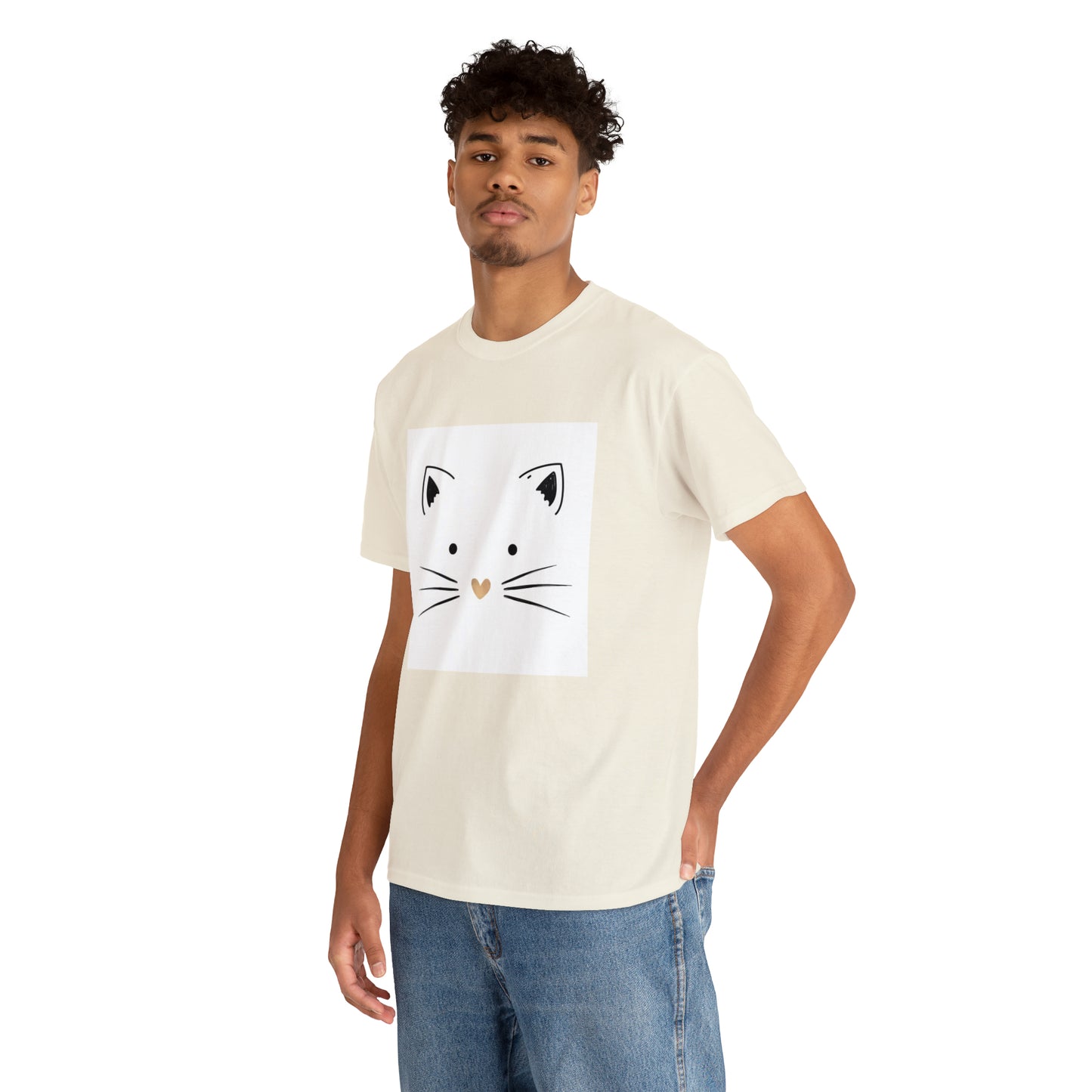 Cute Cat Unisex Heavy Cotton Tee Shirt*