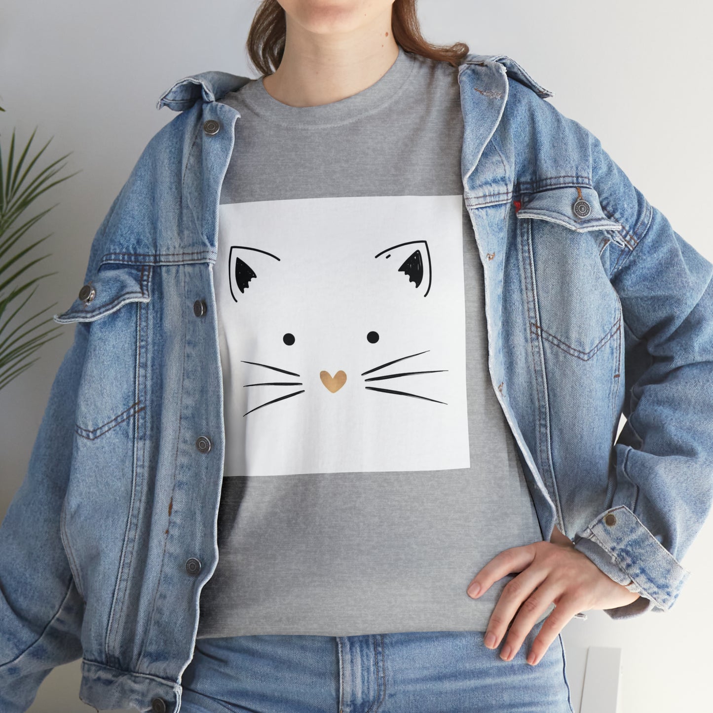 Cute Cat Unisex Heavy Cotton Tee Shirt*