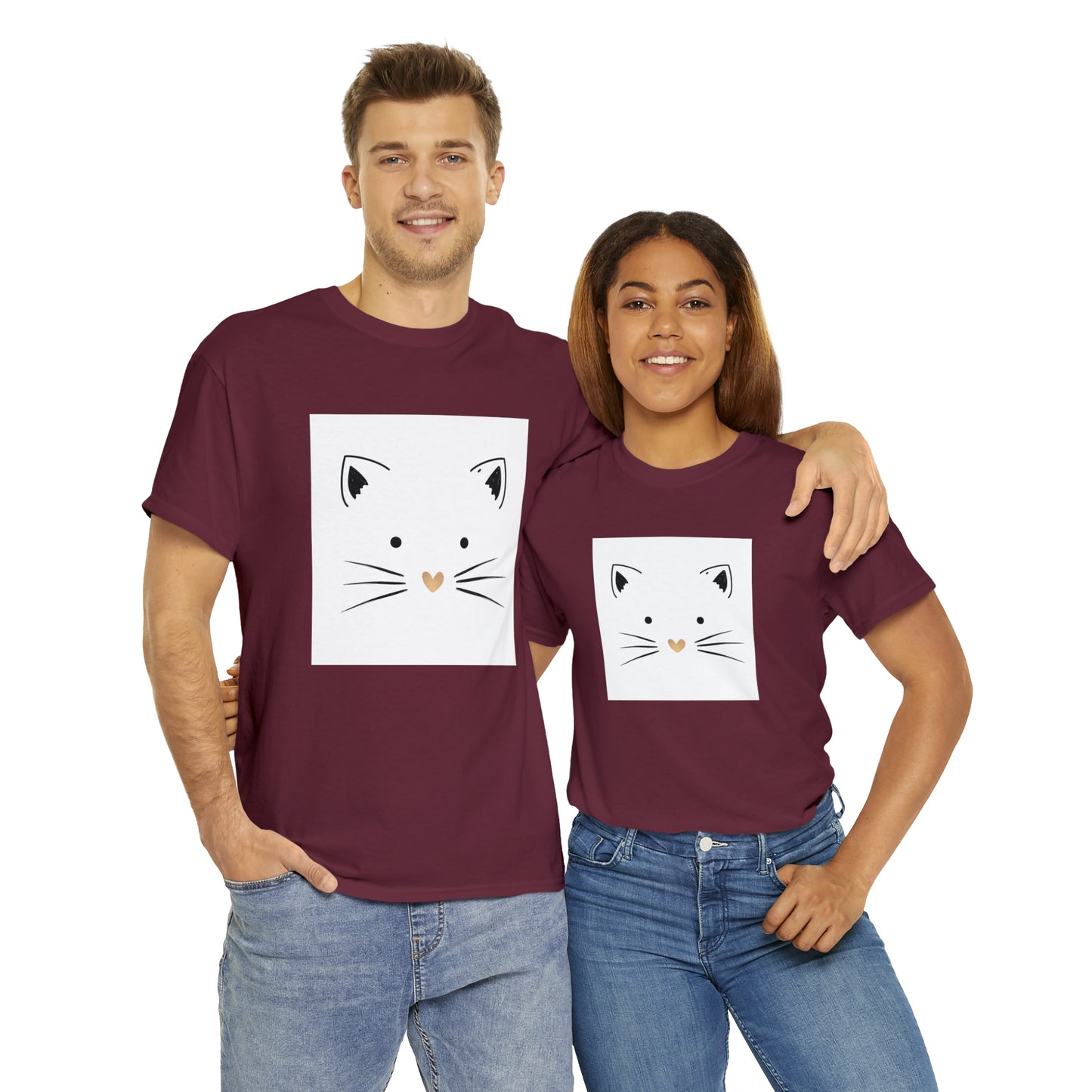 Cute Cat Unisex Heavy Cotton Tee Shirt*