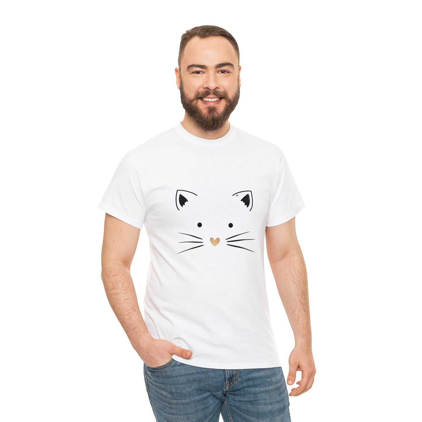 Cute Cat Unisex Heavy Cotton Tee Shirt*