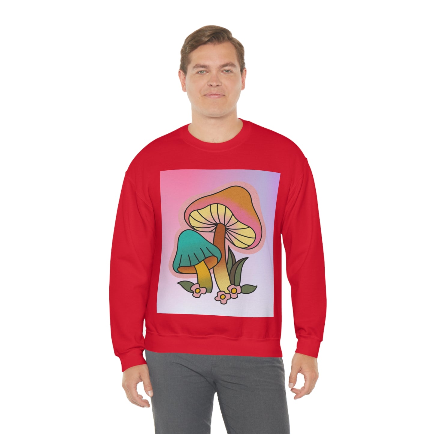 Retro Mushroom Unisex Heavy Blend Crewneck Sweatshirt*