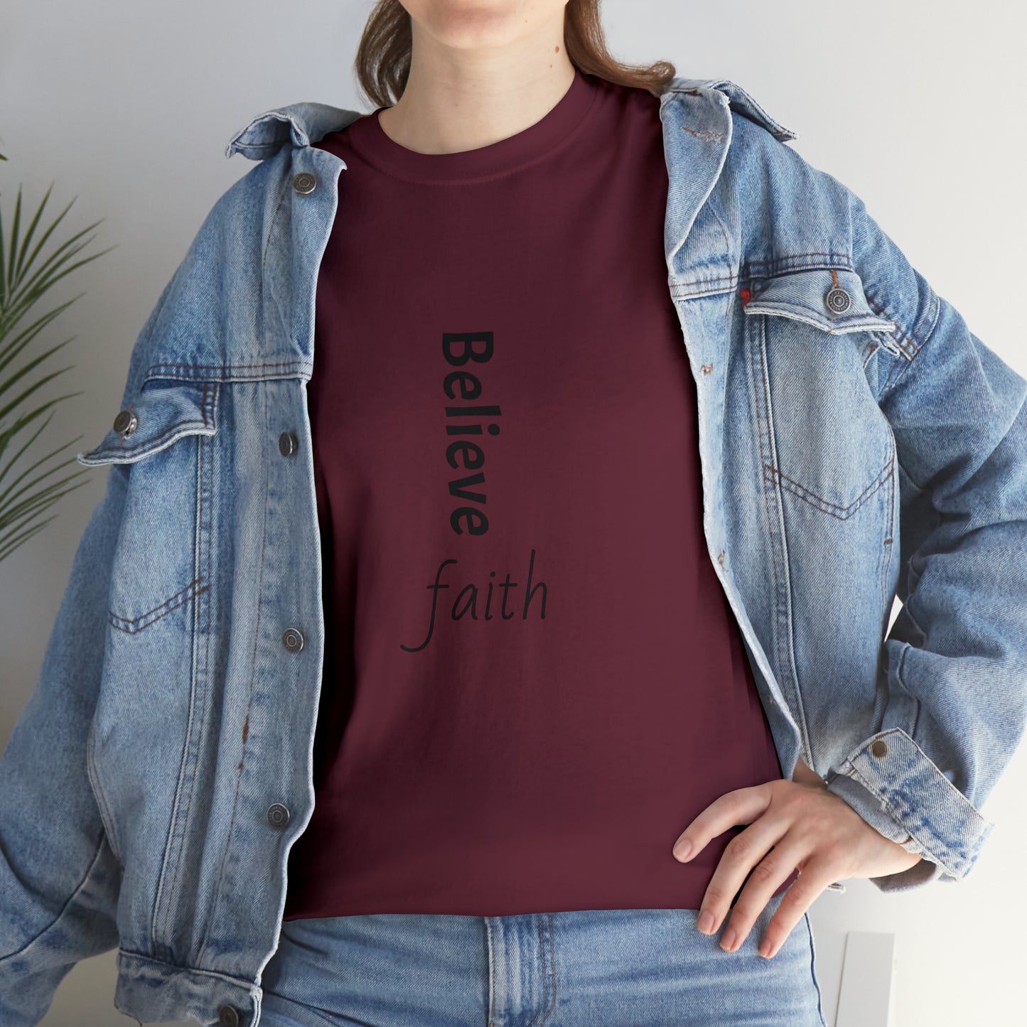 Believe, Faith, Unisex Heavy Cotton Tee Shirt Religion gift*