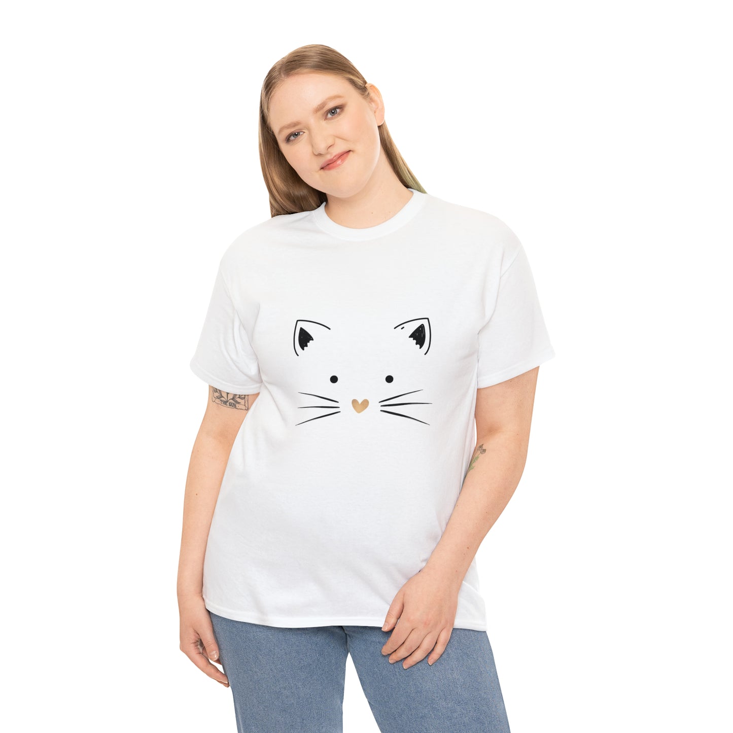 Cute Cat Unisex Heavy Cotton Tee Shirt*