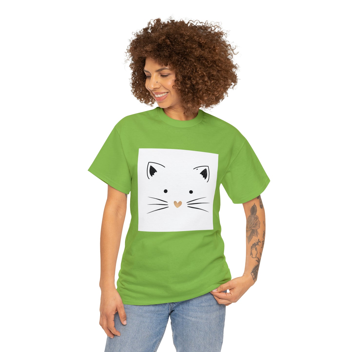 Cute Cat Unisex Heavy Cotton Tee Shirt*