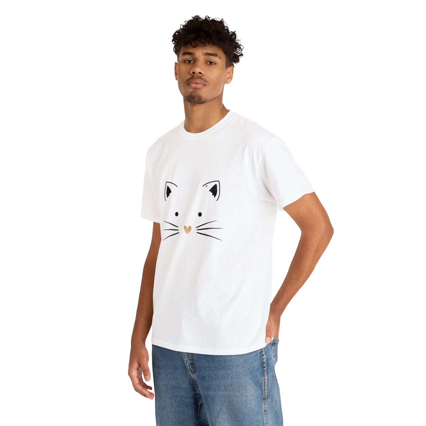 Cute Cat Unisex Heavy Cotton Tee Shirt*