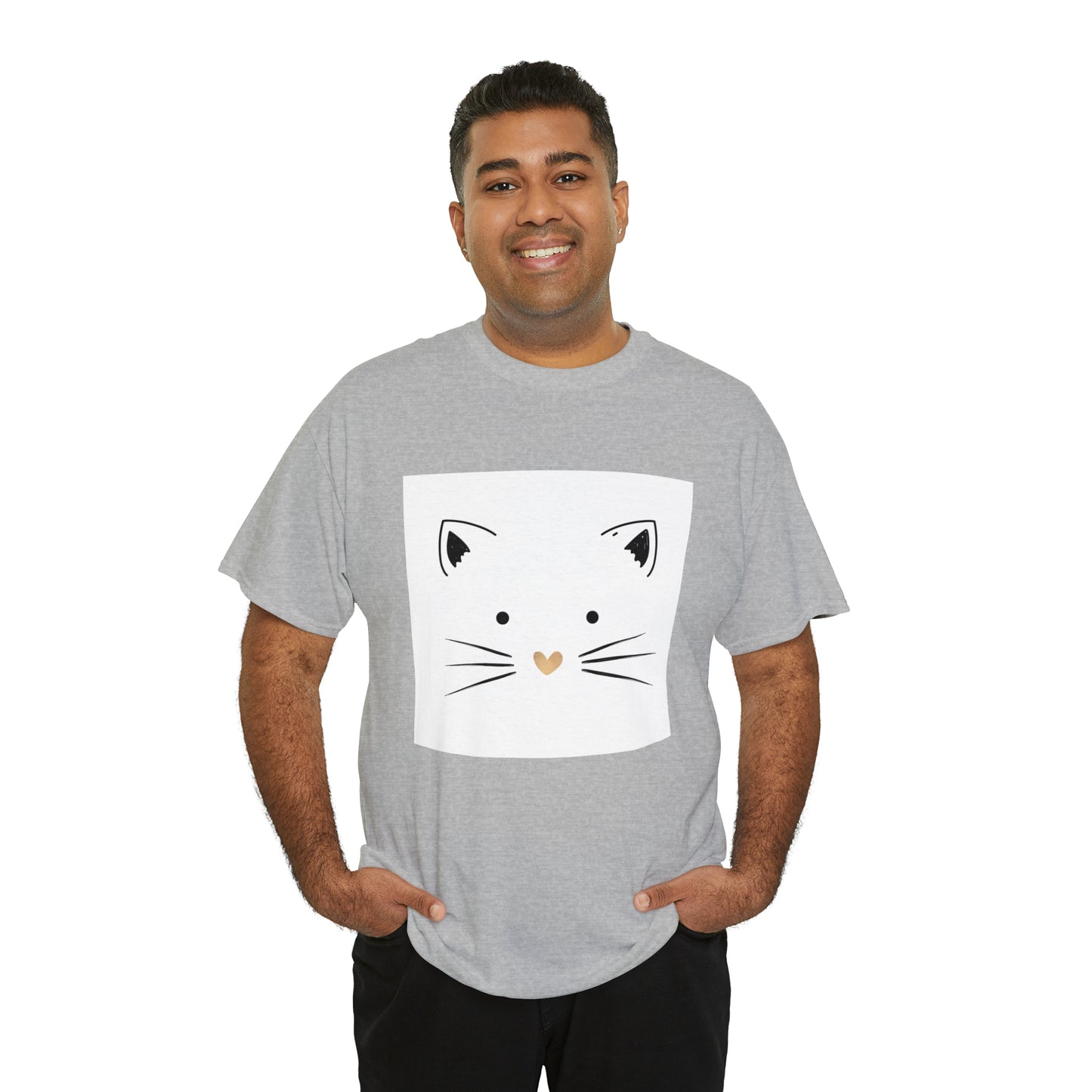 Cute Cat Unisex Heavy Cotton Tee Shirt*