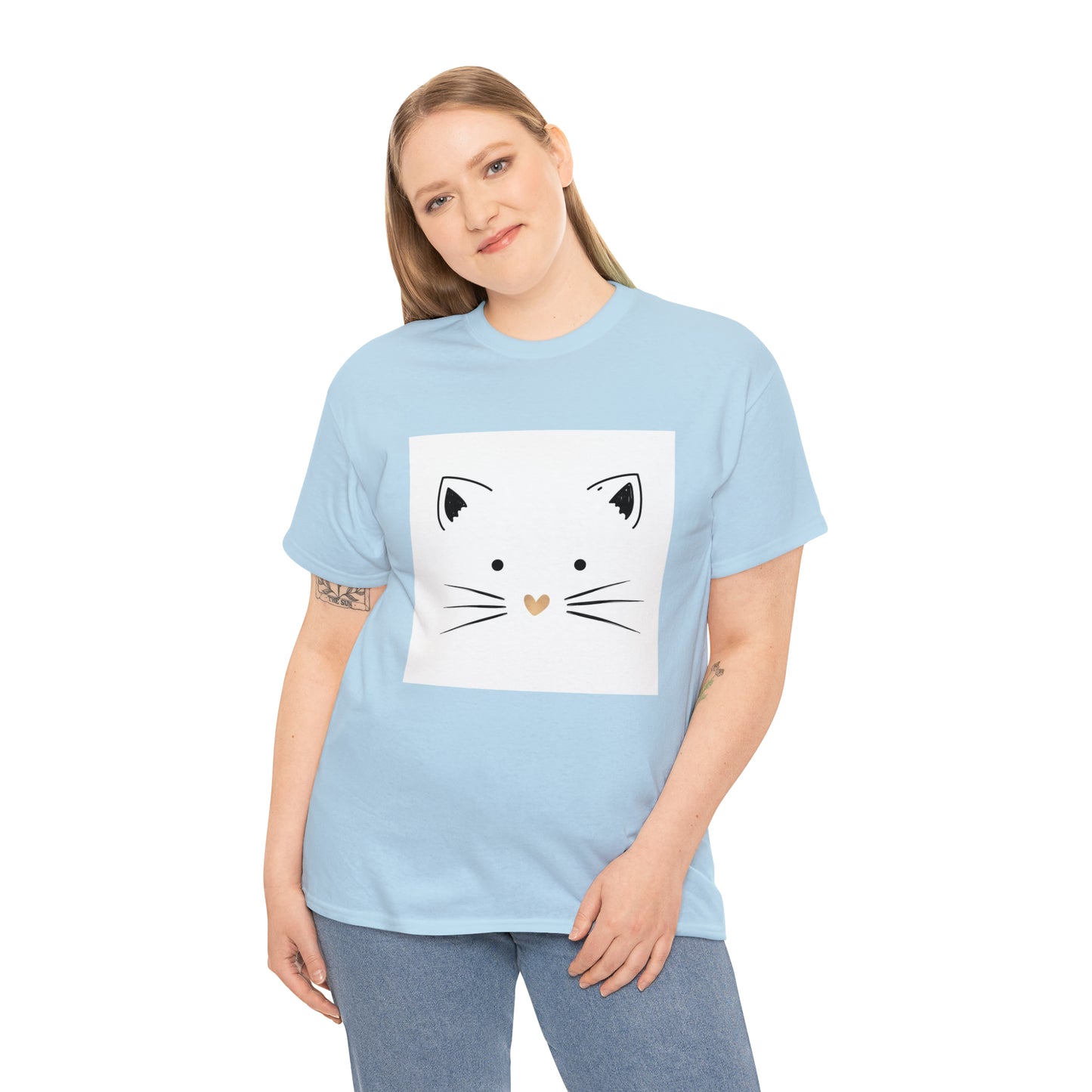 Cute Cat Unisex Heavy Cotton Tee Shirt*