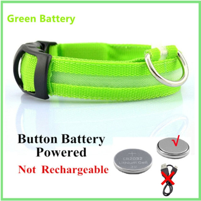 Luminous Dog Collar Glow in the Dark Collar LED Safety Collar *