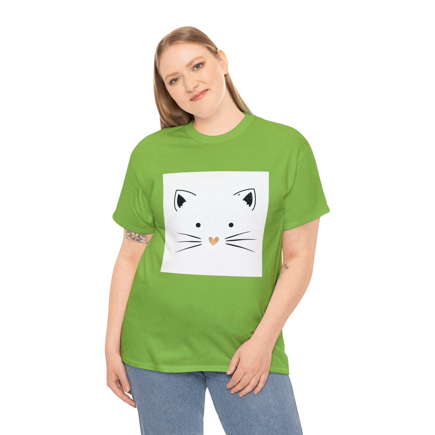 Cute Cat Unisex Heavy Cotton Tee Shirt*