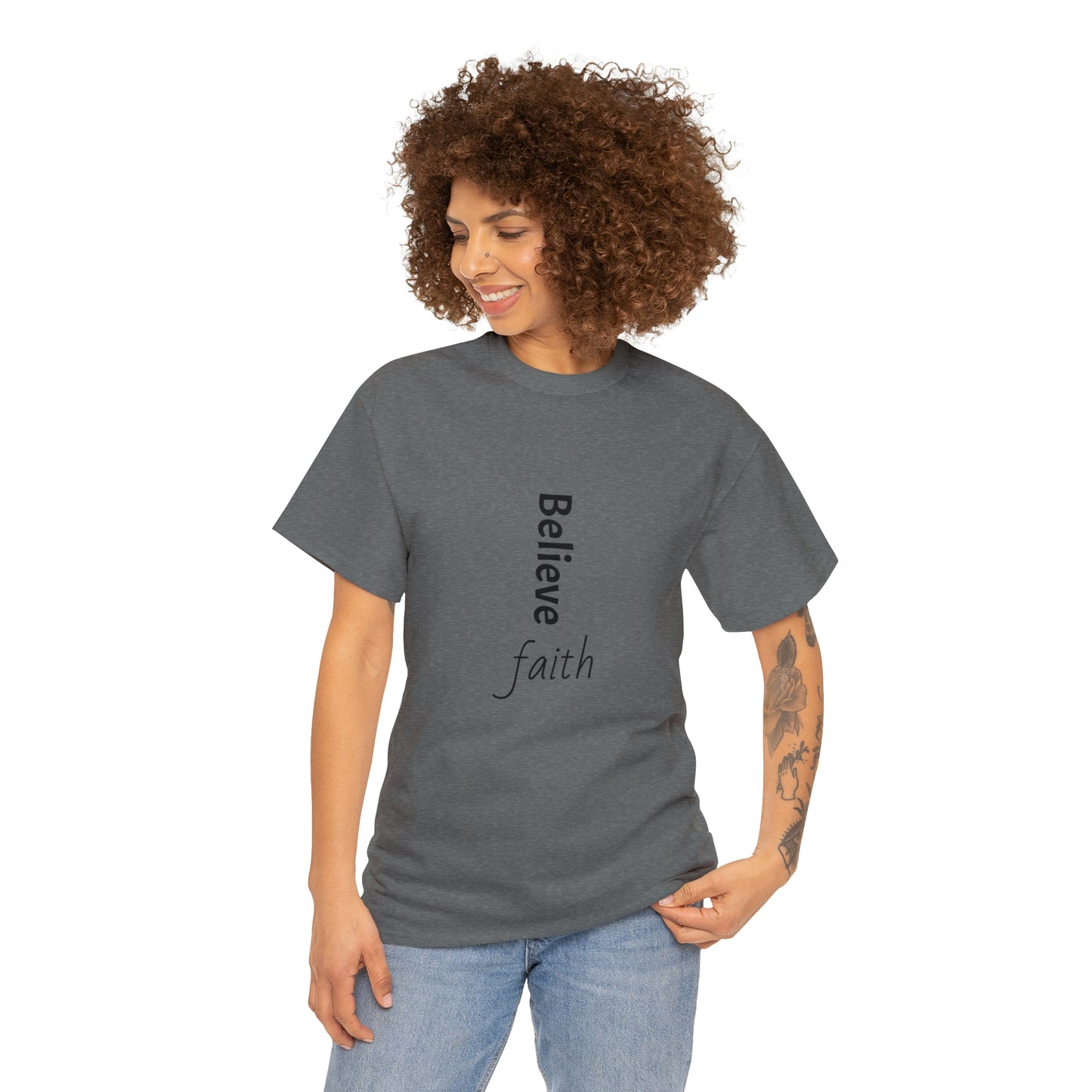 Believe, Faith, Unisex Heavy Cotton Tee Shirt Religion gift*