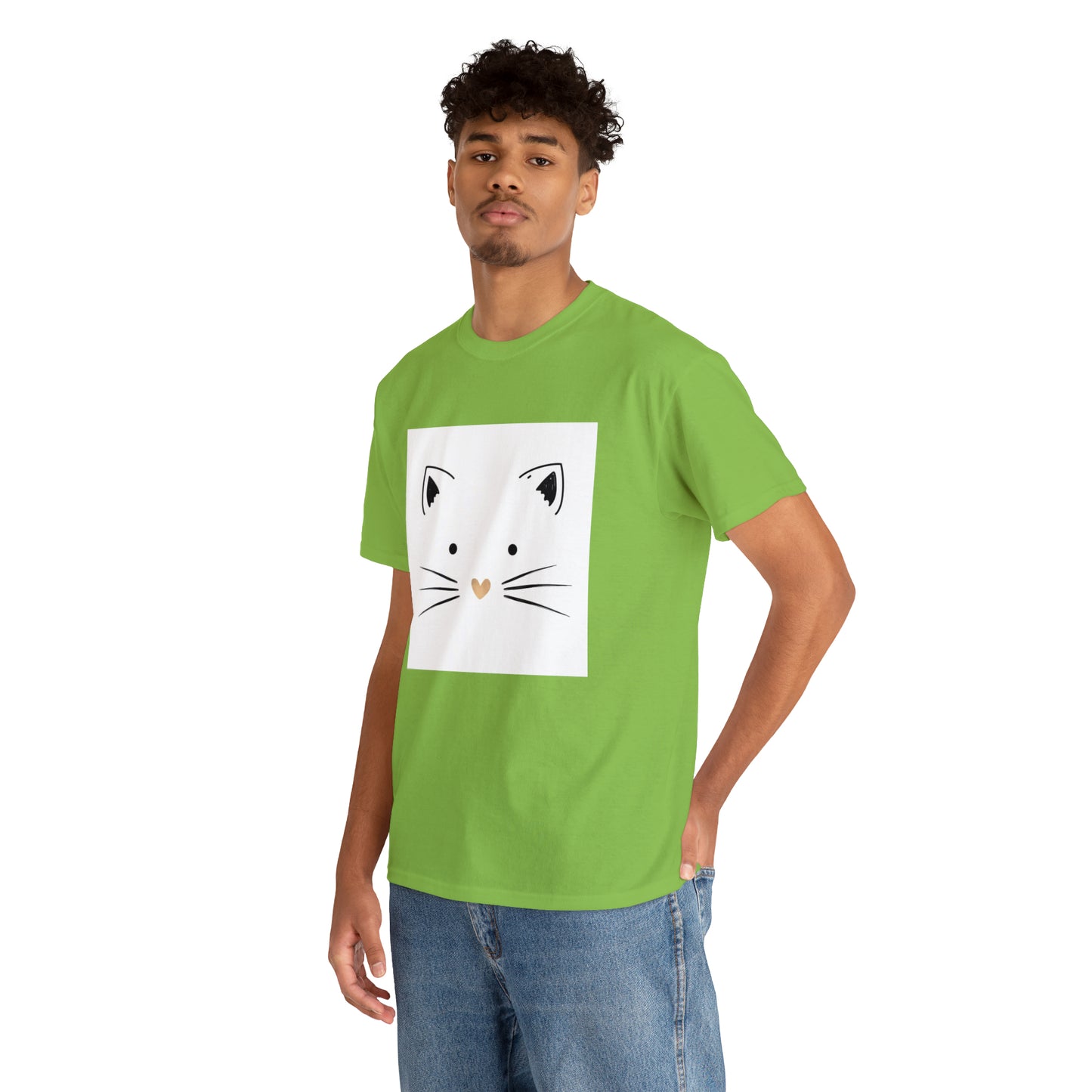 Cute Cat Unisex Heavy Cotton Tee Shirt*