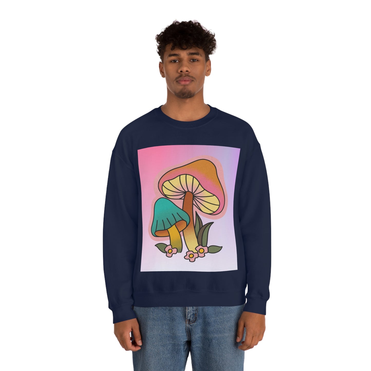 Retro Mushroom Unisex Heavy Blend Crewneck Sweatshirt*