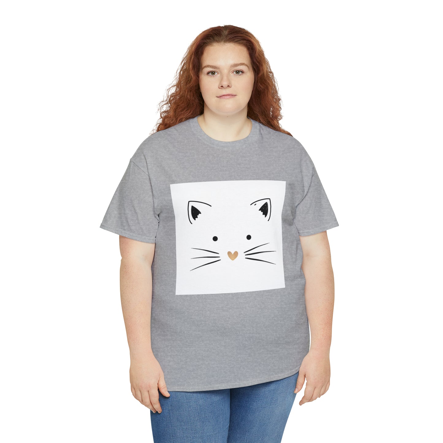 Cute Cat Unisex Heavy Cotton Tee Shirt*