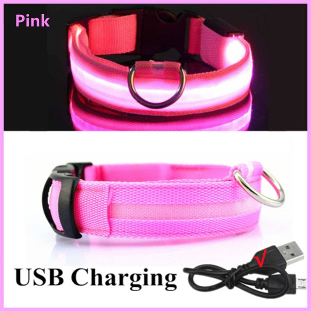 Luminous Dog Collar Glow in the Dark Collar LED Safety Collar *