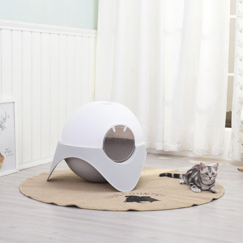 Litter Box Fully Enclosed Snow House Cat Toilet Large UFO Litter Box*