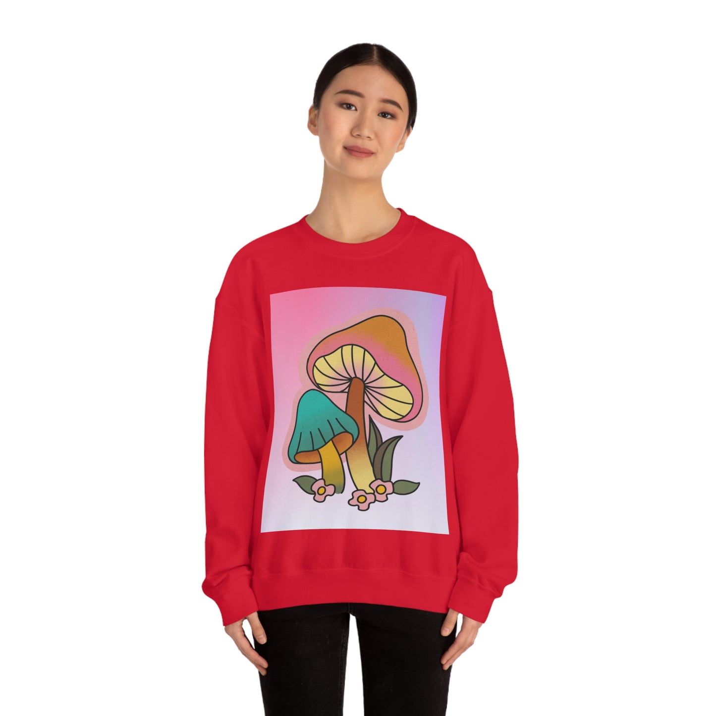 Retro Mushroom Unisex Heavy Blend Crewneck Sweatshirt*