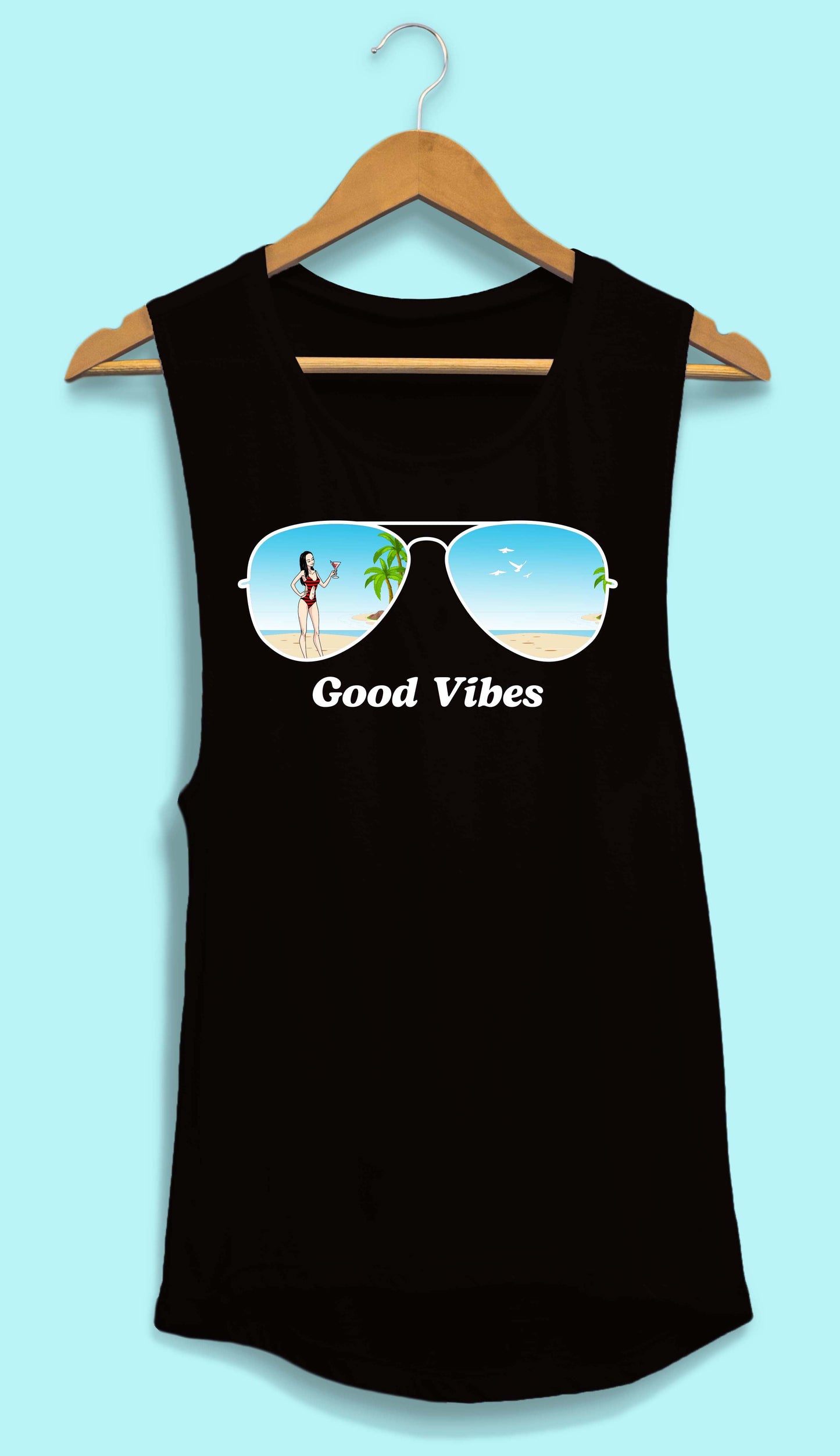 Aviator Bride Vibes 😎  | Beach Vibes - Bachelorette Beach Party Flowy Muscle Tank Tops*