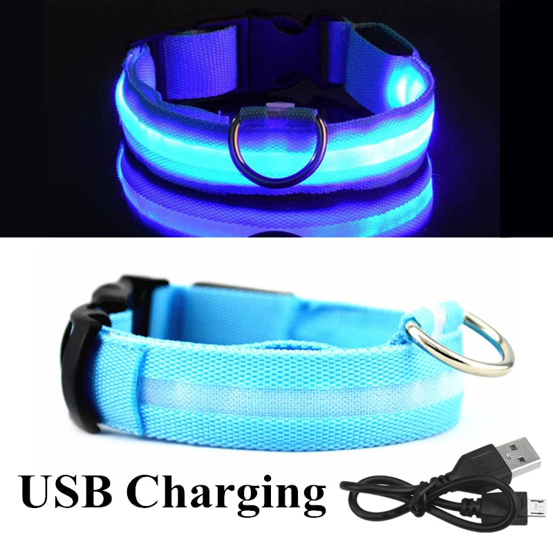 Adjustable LED Glowing Pet Collar Safety Collar rechargeable*