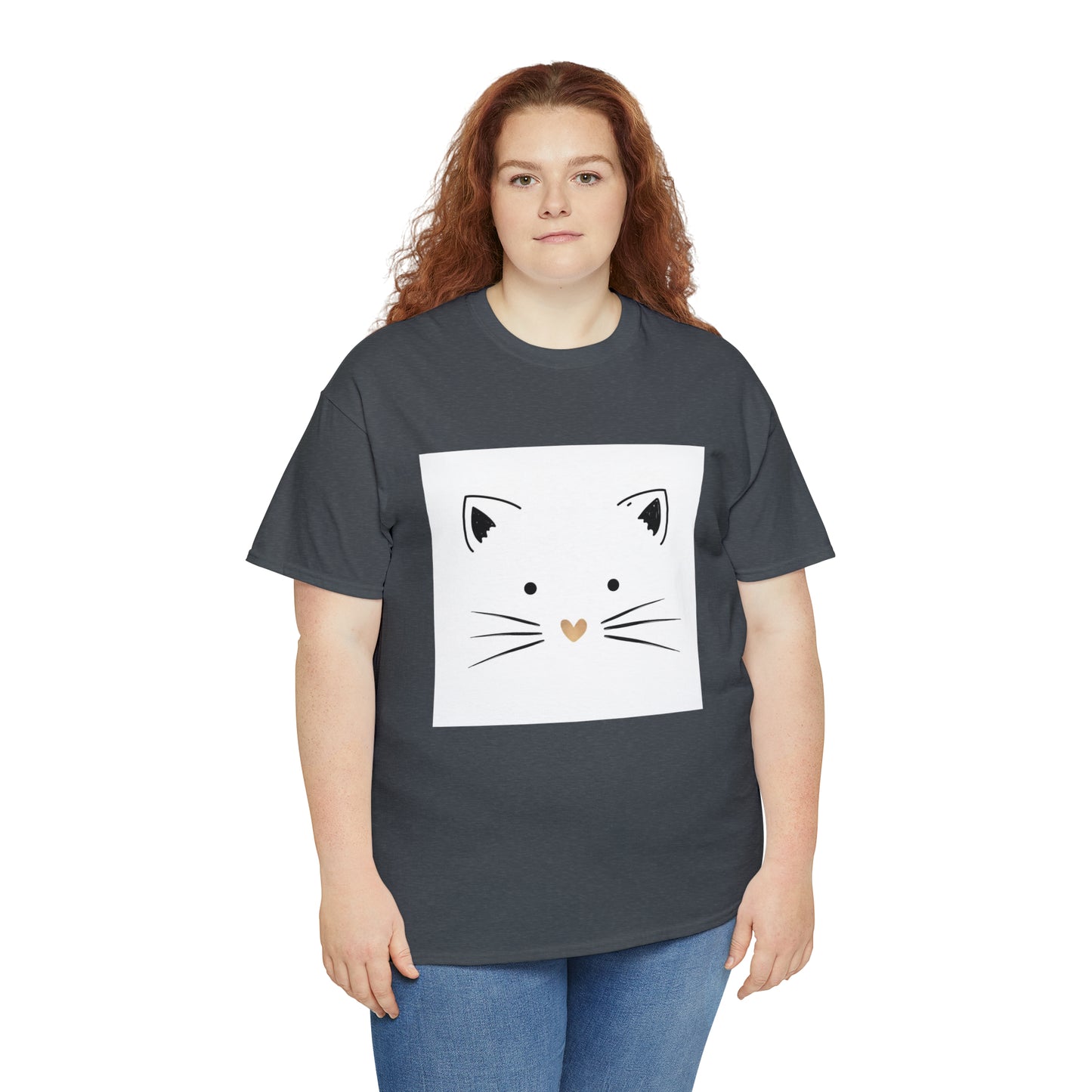 Cute Cat Unisex Heavy Cotton Tee Shirt*