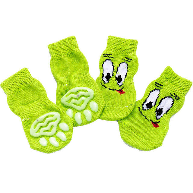 Non-slip 4Pcs Set Knitted Pet Socks*