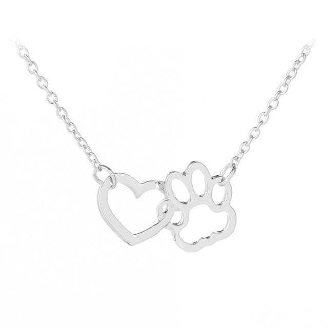 Pet Paw Love Heart Necklace*