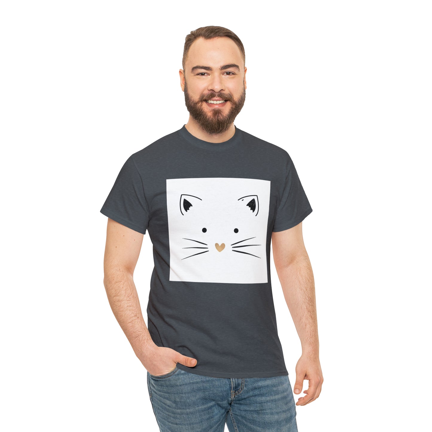 Cute Cat Unisex Heavy Cotton Tee Shirt*