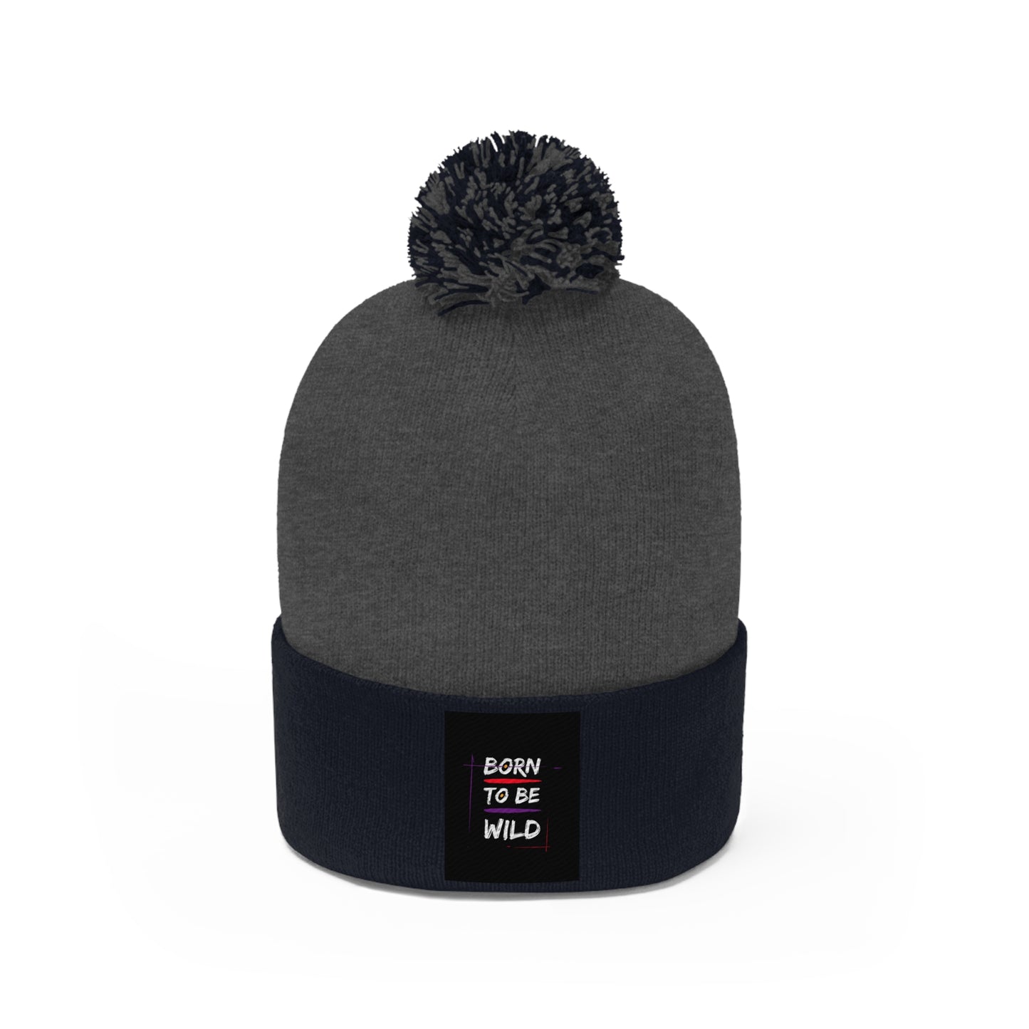 Born to be Wild Pom Pom Beanie*