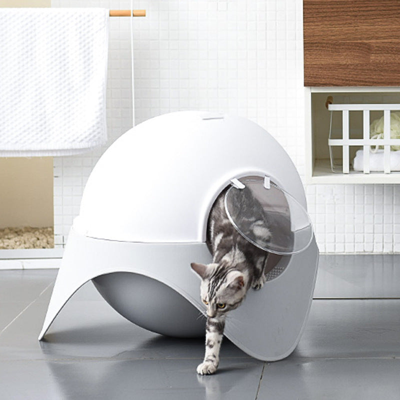 Litter Box Fully Enclosed Snow House Cat Toilet Large UFO Litter Box*