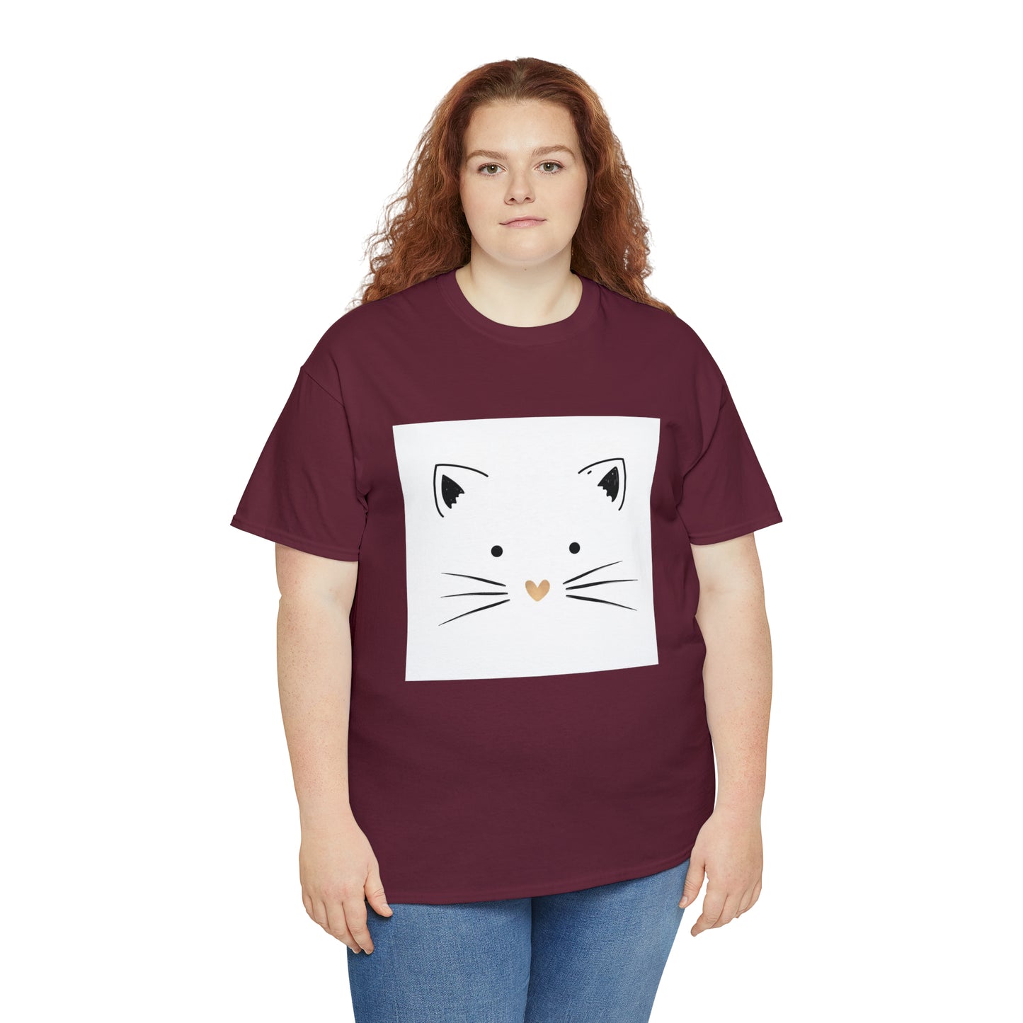 Cute Cat Unisex Heavy Cotton Tee Shirt*