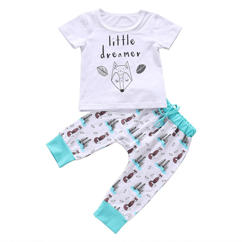 Newborn Baby Clothes Set T-shirt Tops+Pants Little Boys and Girls Outfits*