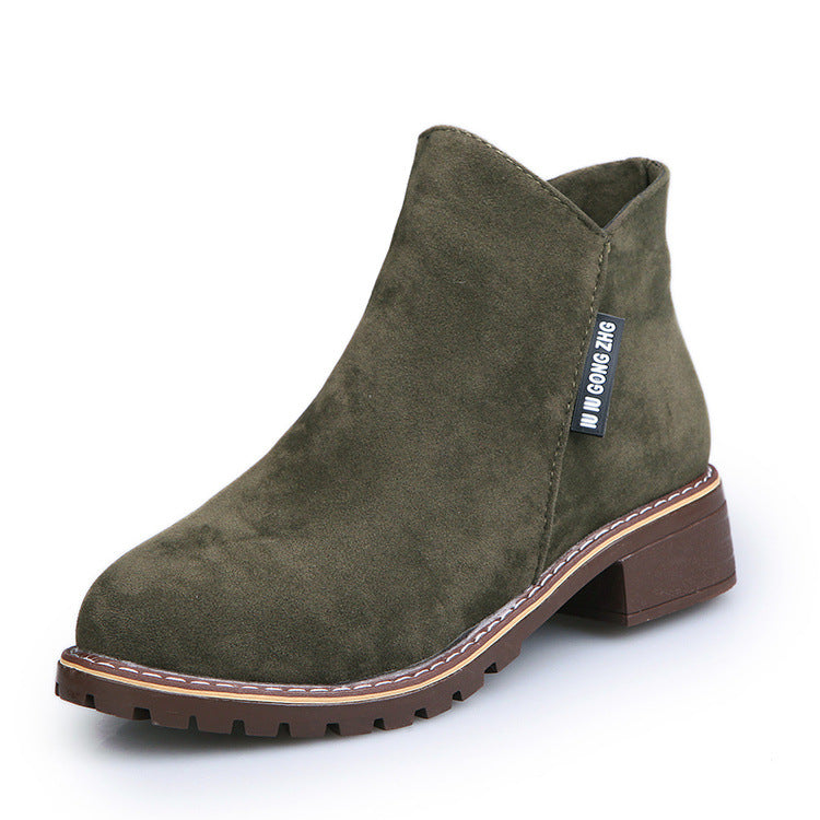 Martin suede boots ankle high boots*