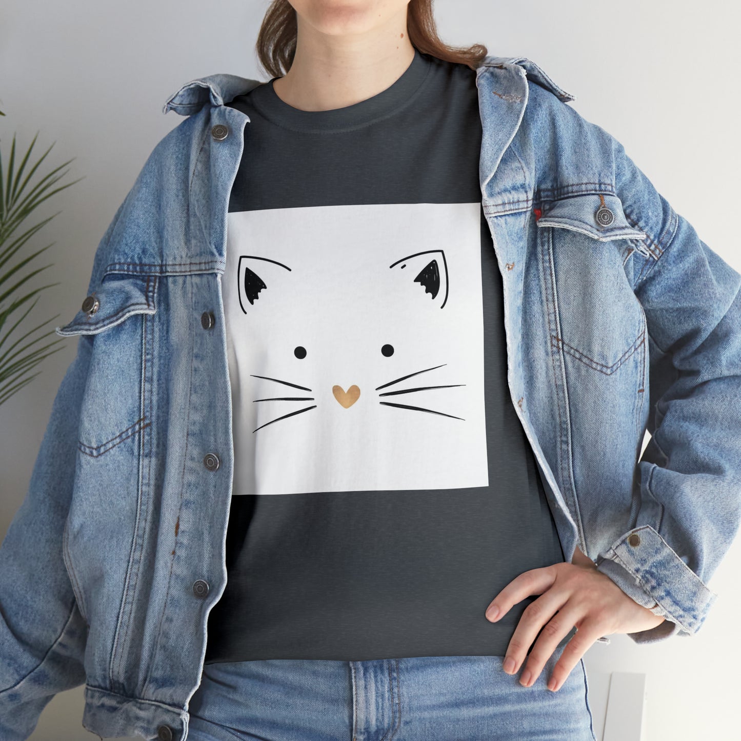 Cute Cat Unisex Heavy Cotton Tee Shirt*