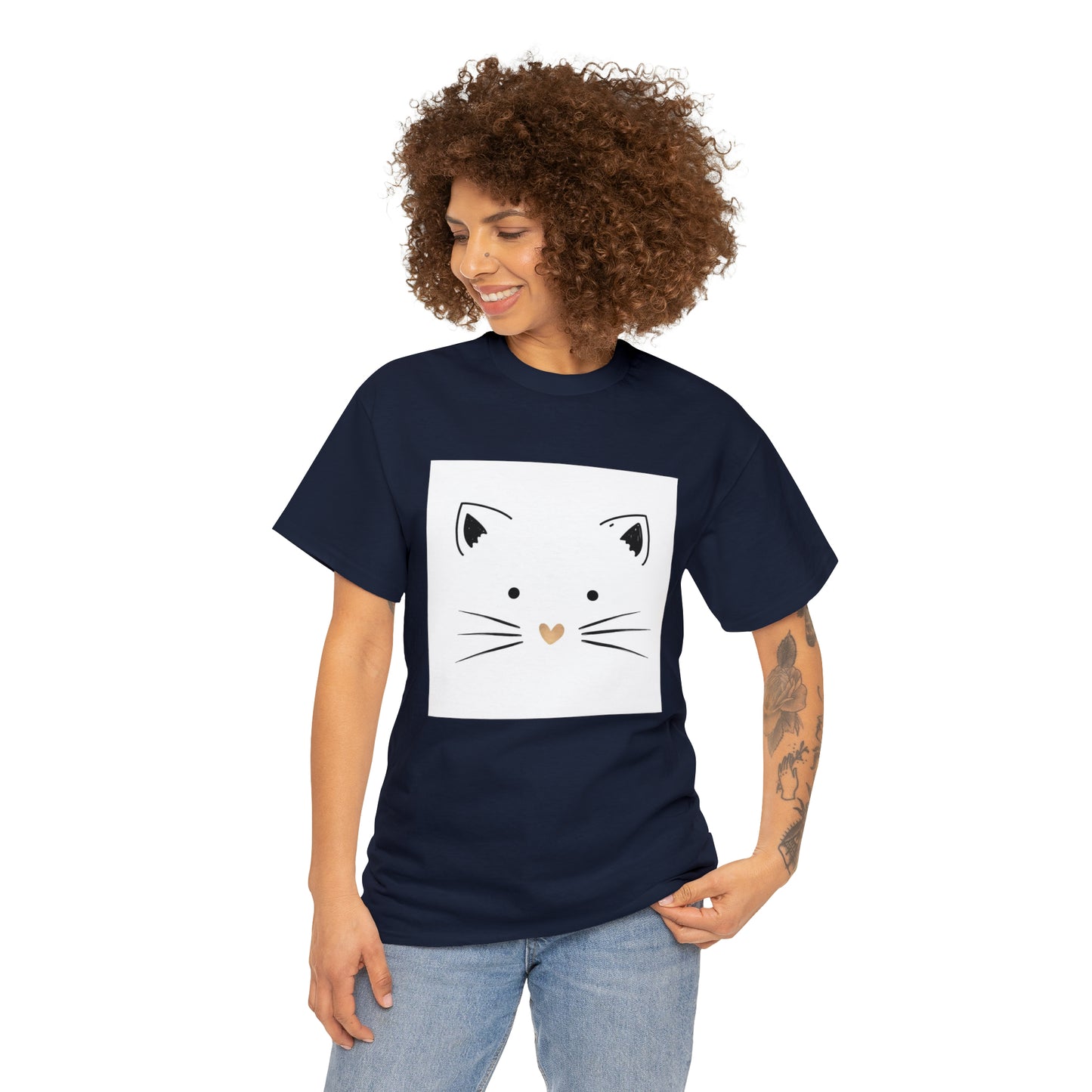 Cute Cat Unisex Heavy Cotton Tee Shirt*