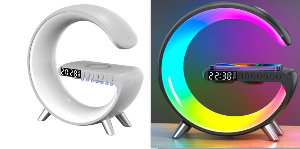 2023 New Intelligent LED Lamp Bluetooth Speaker* Wireless Charger Atmosphere Lamp App Control For Bedroom Home Decor