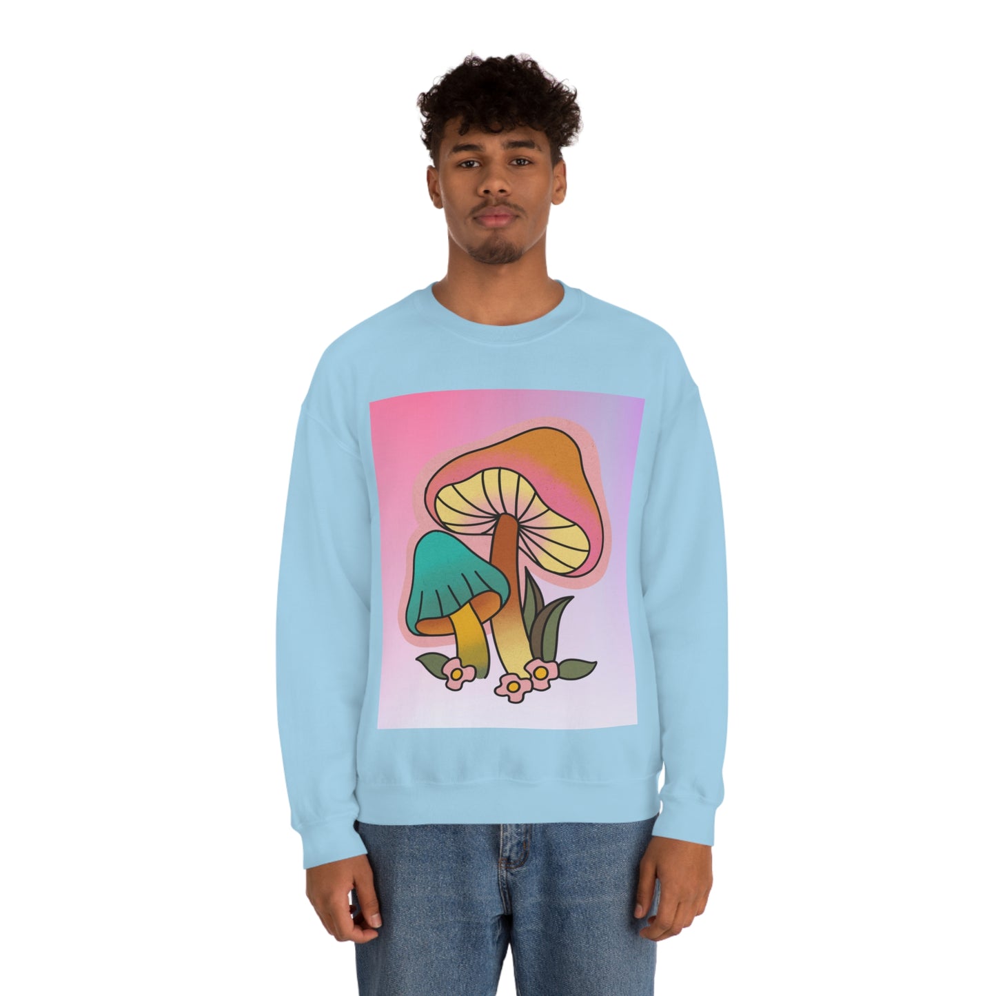 Retro Mushroom Unisex Heavy Blend Crewneck Sweatshirt*