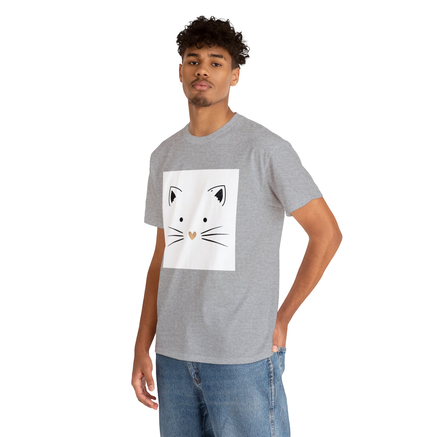 Cute Cat Unisex Heavy Cotton Tee Shirt*