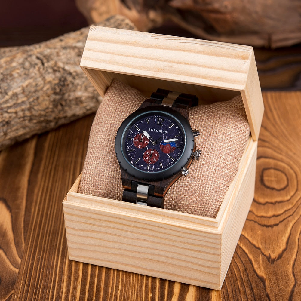 Luxury Wooden Chronograph Watch for Men*