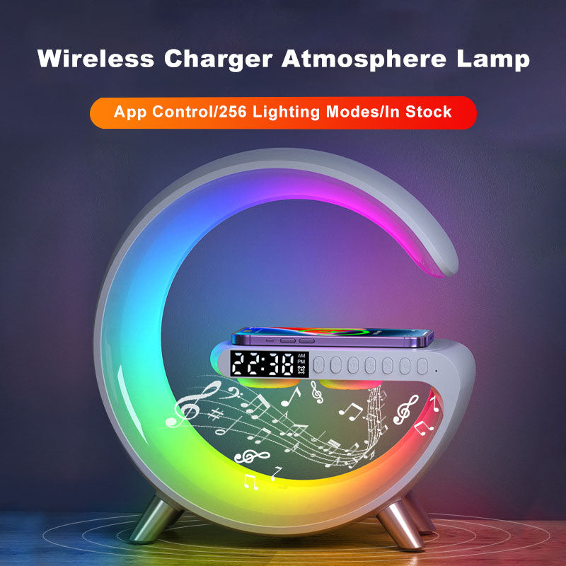 2023 New Intelligent LED Lamp Bluetooth Speaker* Wireless Charger Atmosphere Lamp App Control For Bedroom Home Decor