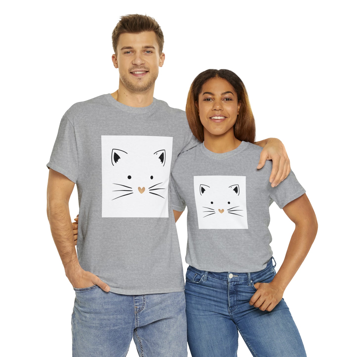 Cute Cat Unisex Heavy Cotton Tee Shirt*