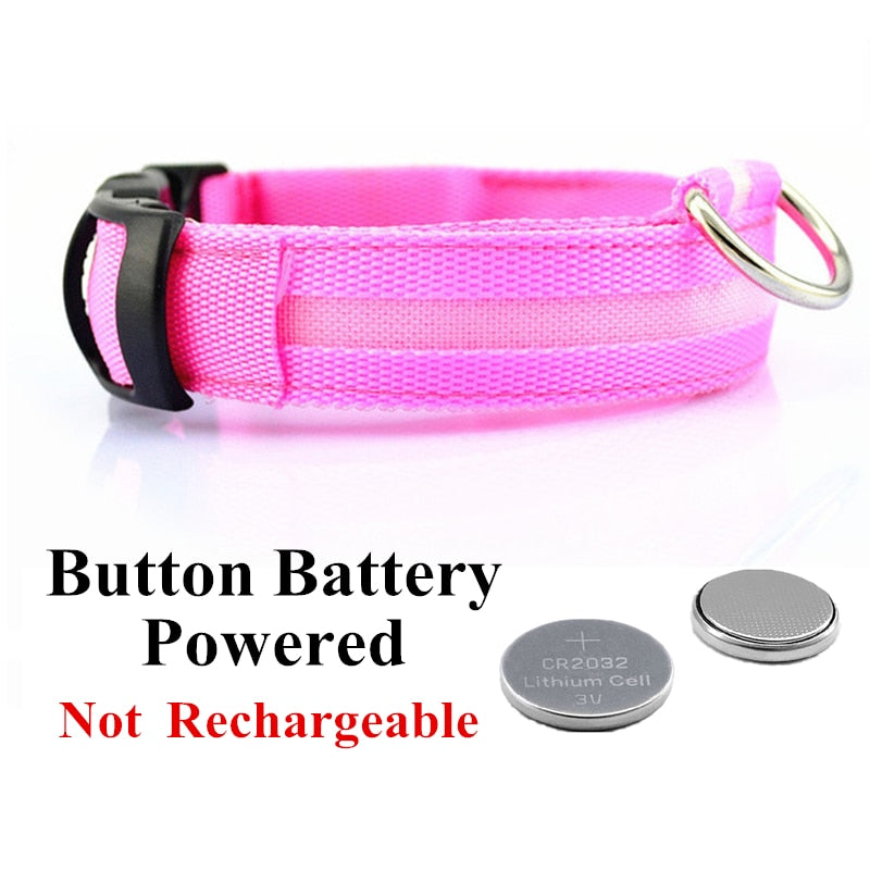 Adjustable LED Glowing Pet Collar Safety Collar rechargeable*