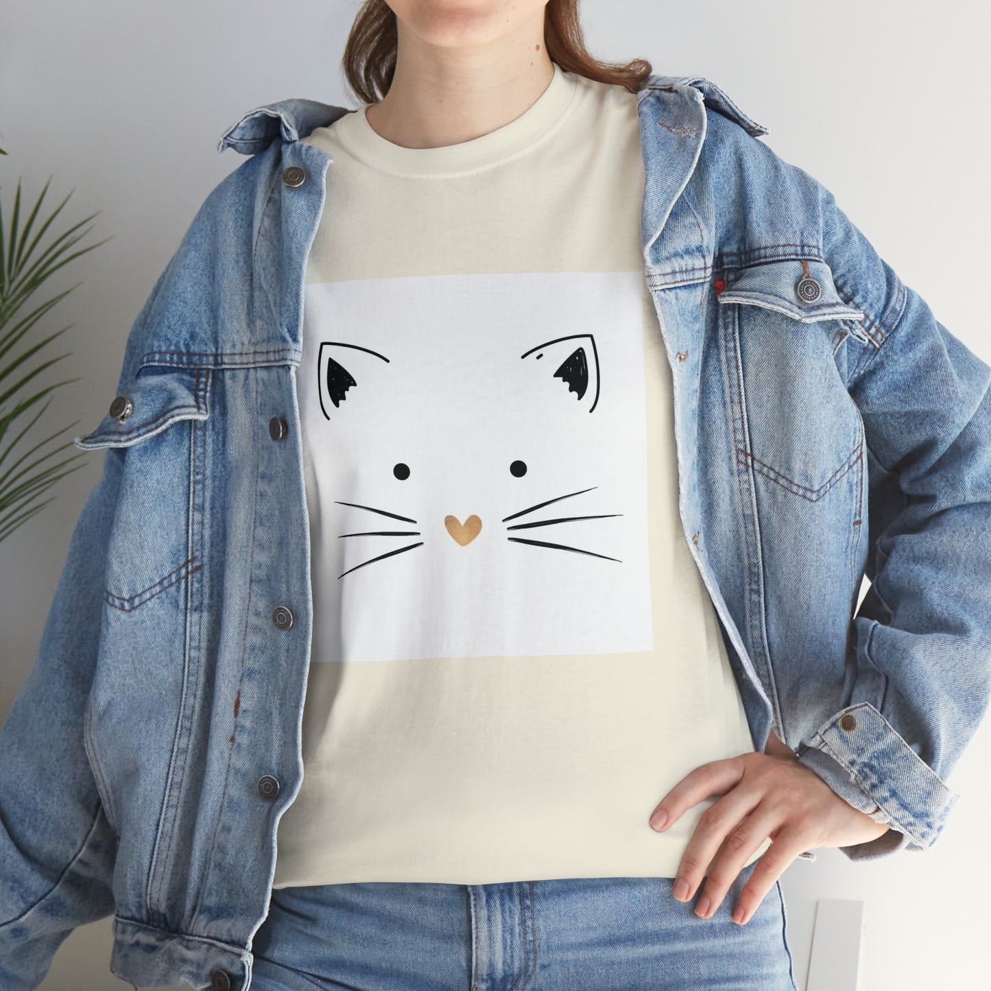 Cute Cat Unisex Heavy Cotton Tee Shirt*