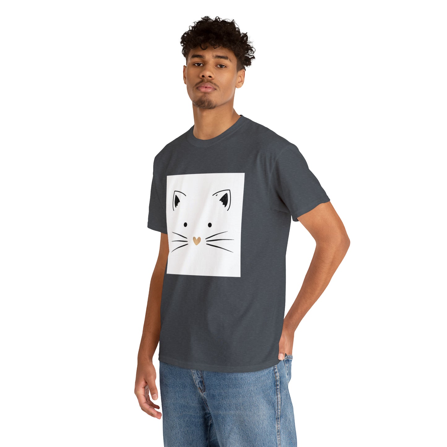 Cute Cat Unisex Heavy Cotton Tee Shirt*