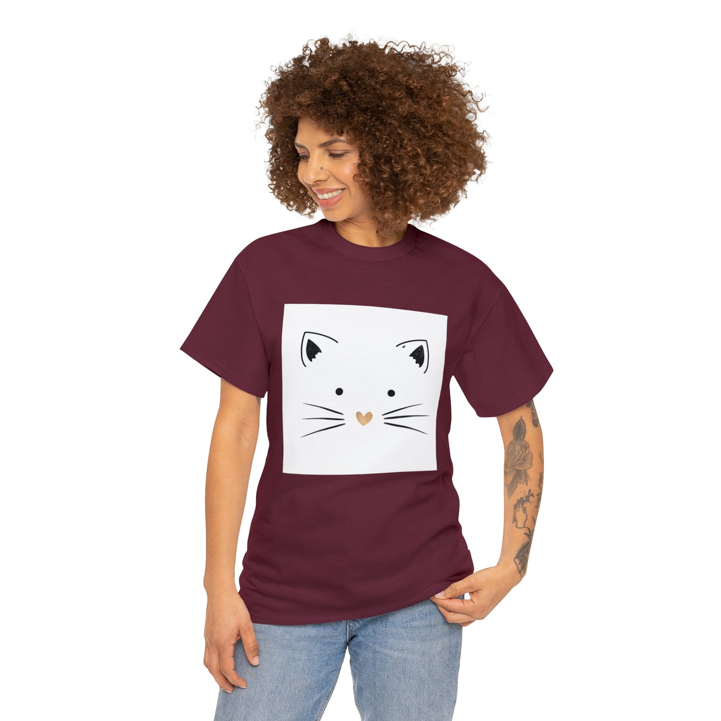 Cute Cat Unisex Heavy Cotton Tee Shirt*