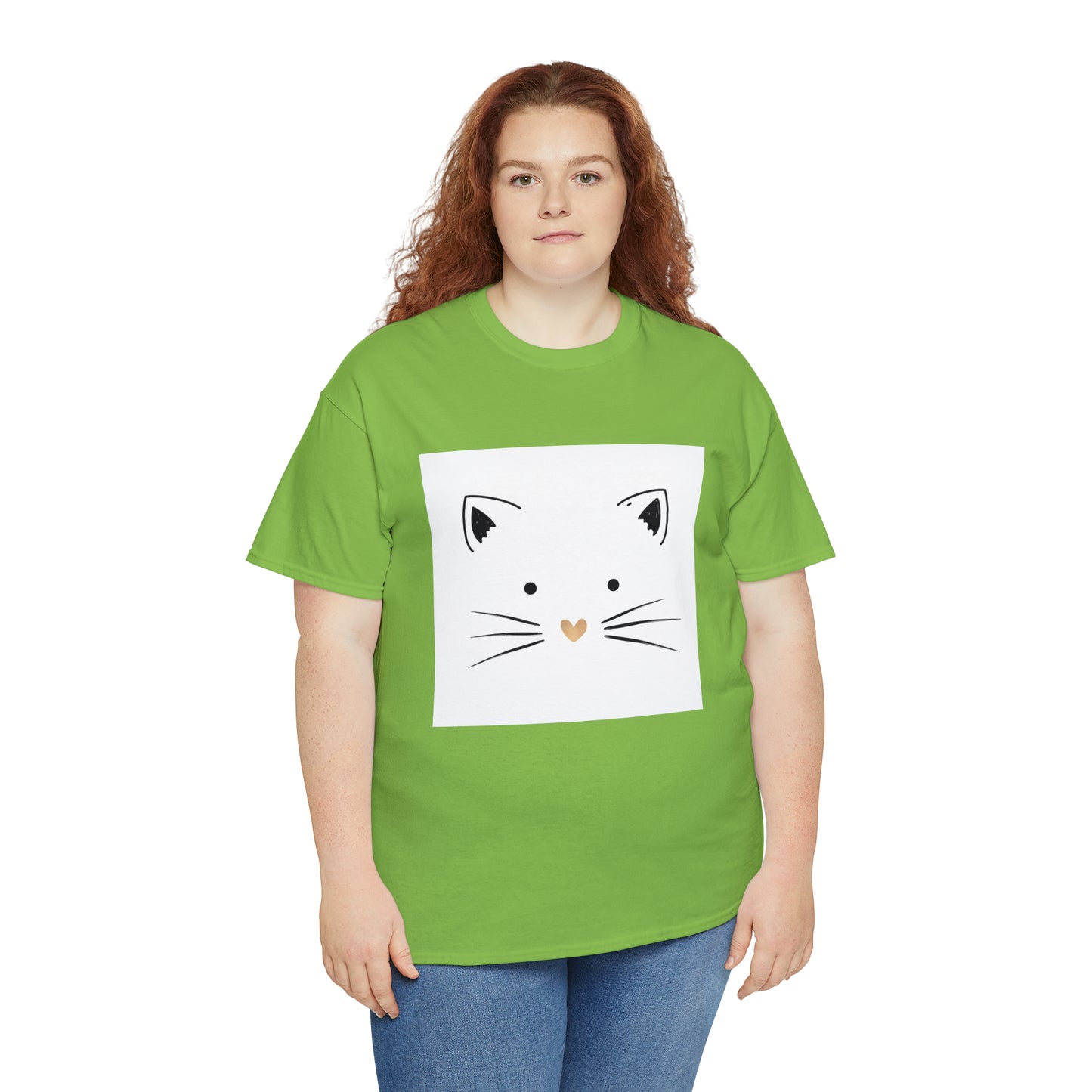 Cute Cat Unisex Heavy Cotton Tee Shirt*