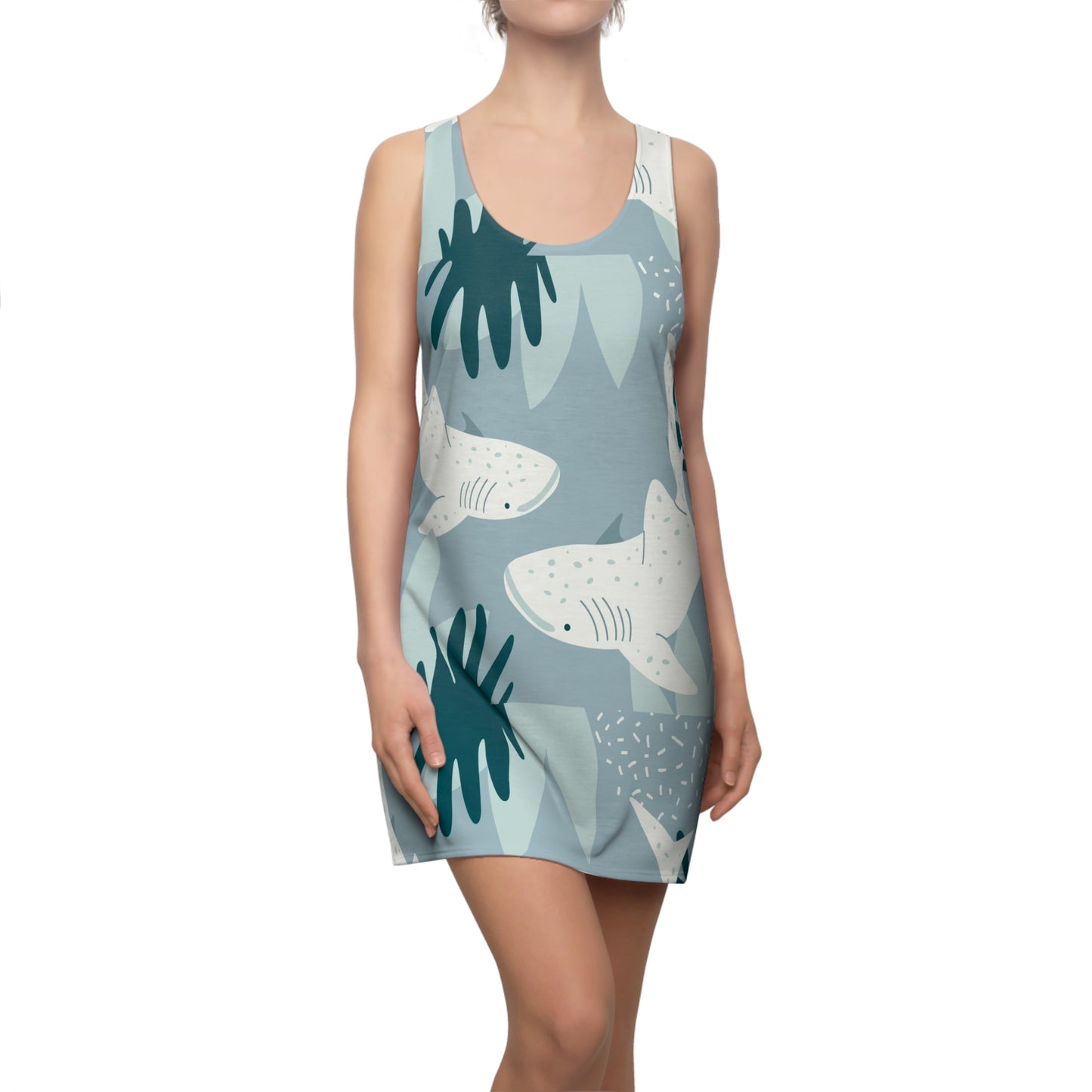 Fun Sharks Women's Cut & Sew Racerback Dress *