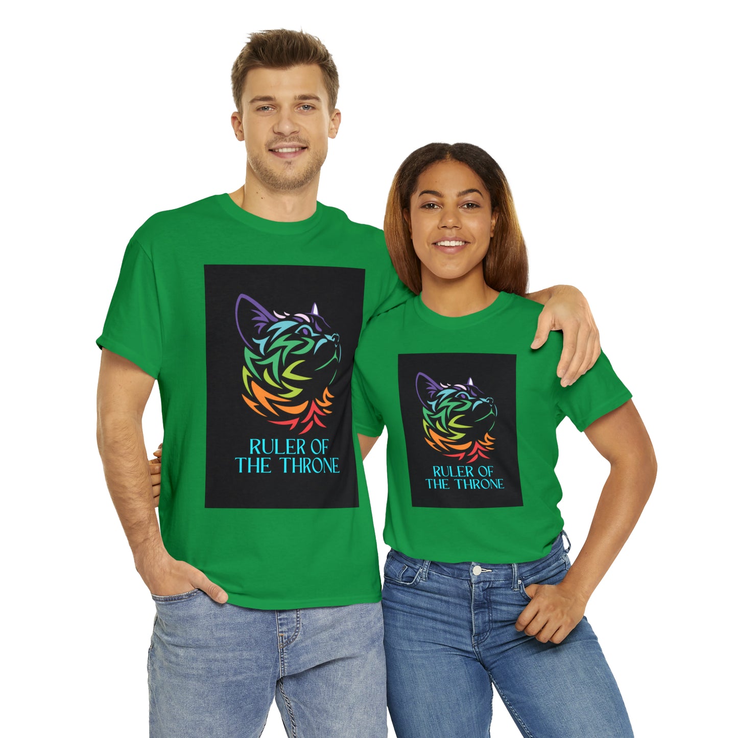 "Ruler of The Throne" Cat Lover Unisex Heavy Cotton Tee Shirt*