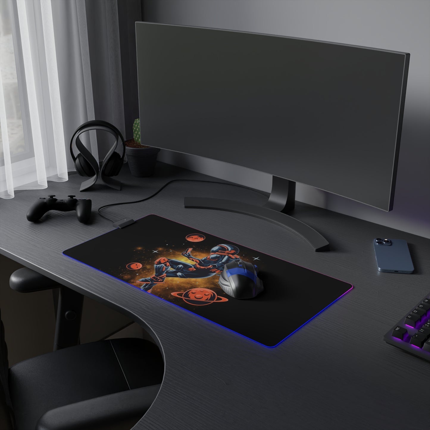 LED Gaming Mouse Pad Astronaut in Space Fast Mouse pad *