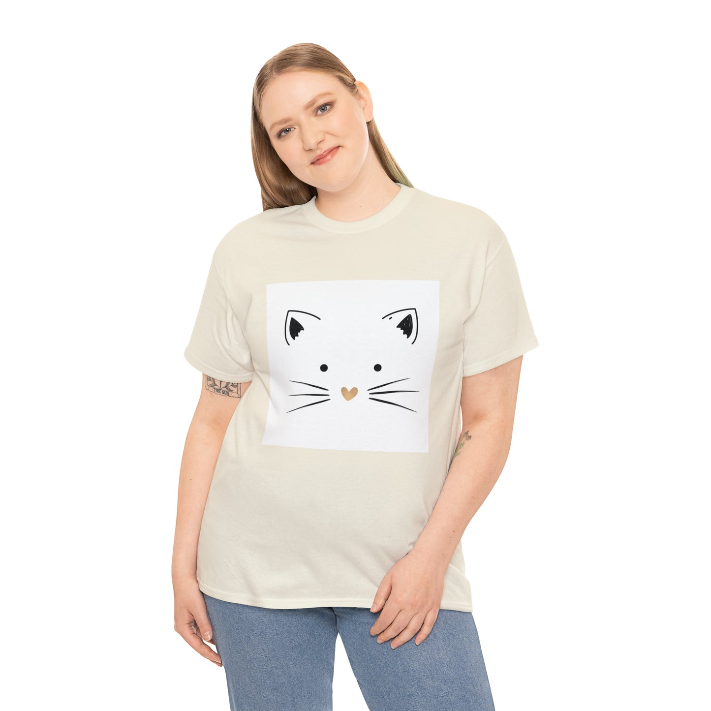 Cute Cat Unisex Heavy Cotton Tee Shirt*