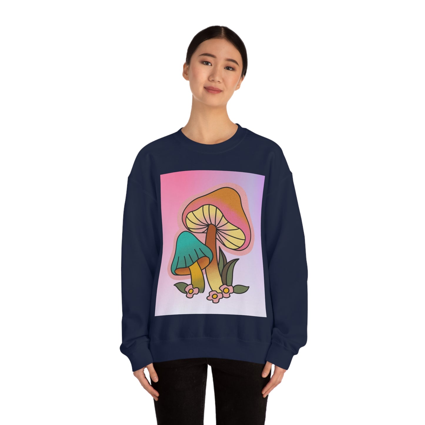 Retro Mushroom Unisex Heavy Blend Crewneck Sweatshirt*